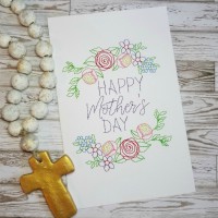 Mother's Day Card Embroidery Design